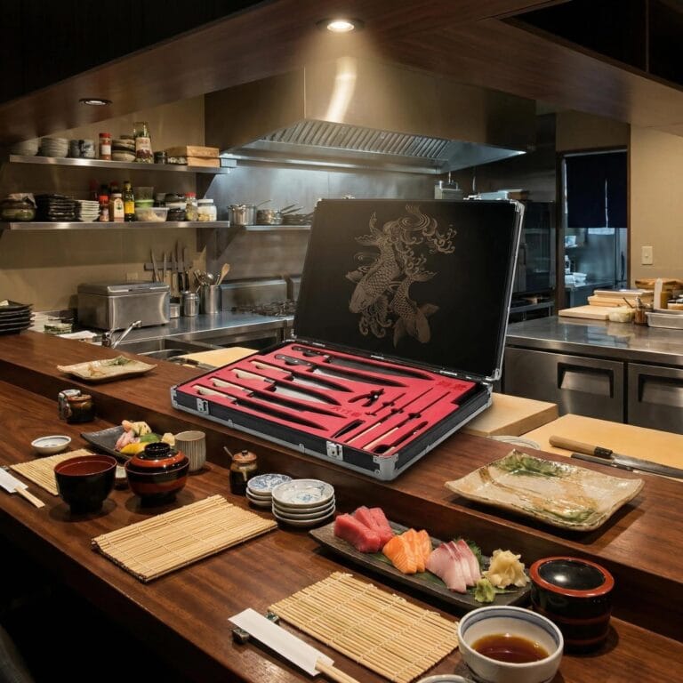 sushi-chef-knife-collection-custom-foam-case-laser-shrimp-bali