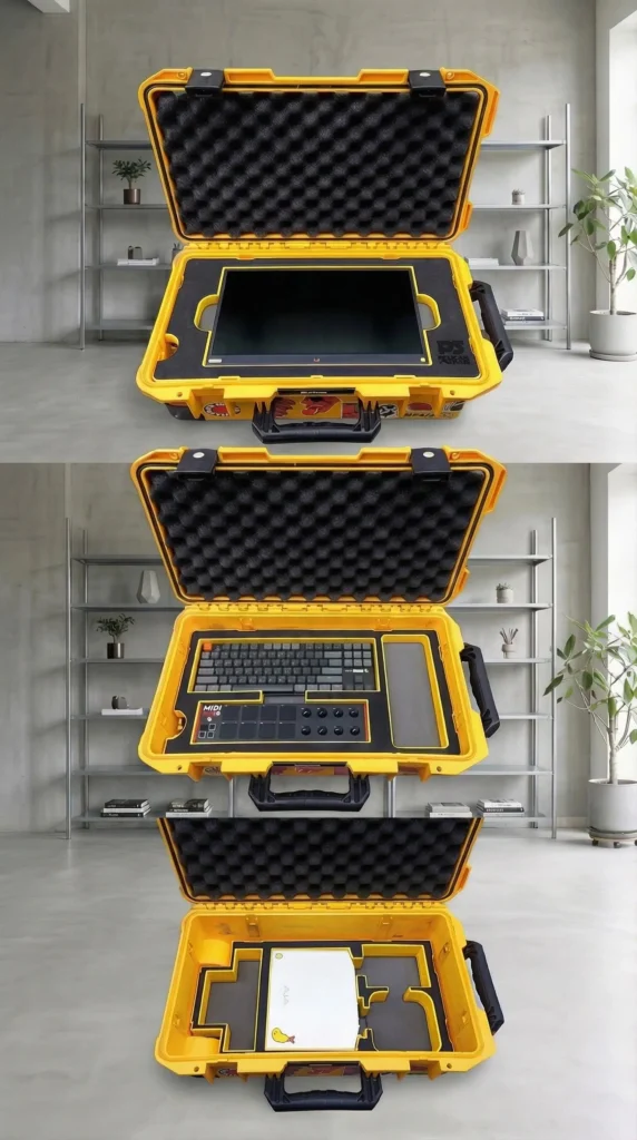portable-workstation-custom-foam-pelican-case-yellow