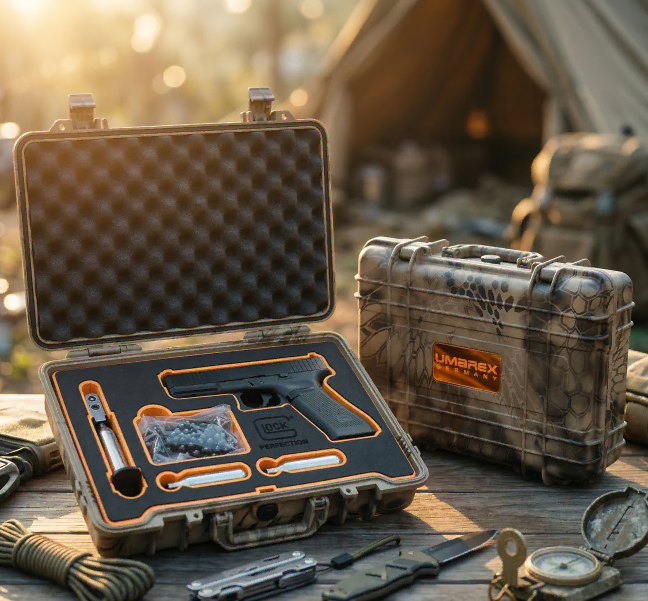 沙色蟒蛇紋槍箱 x 泡棉客製化